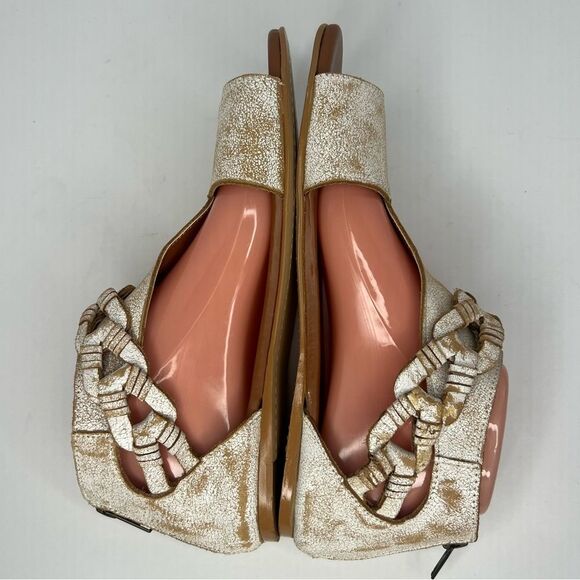 NWOB! Naughty Monkey Loop D Loop Off White Open Toe Women's Flat Sandals SZ 9.5 - Picture 5 of 11